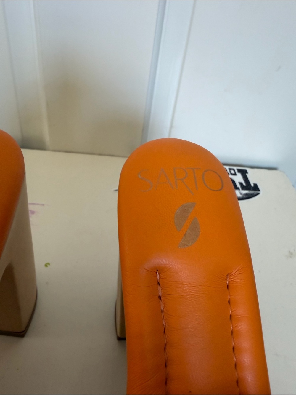 Franco Sarto Orange Knit Platform Mules - Picture 7 of 7